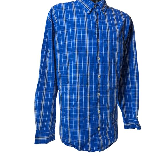 Izod Shirt Mens 2XL Plaid Button Down Long Sleeve Classic Fit Pockets Collar - Picture 9 of 16